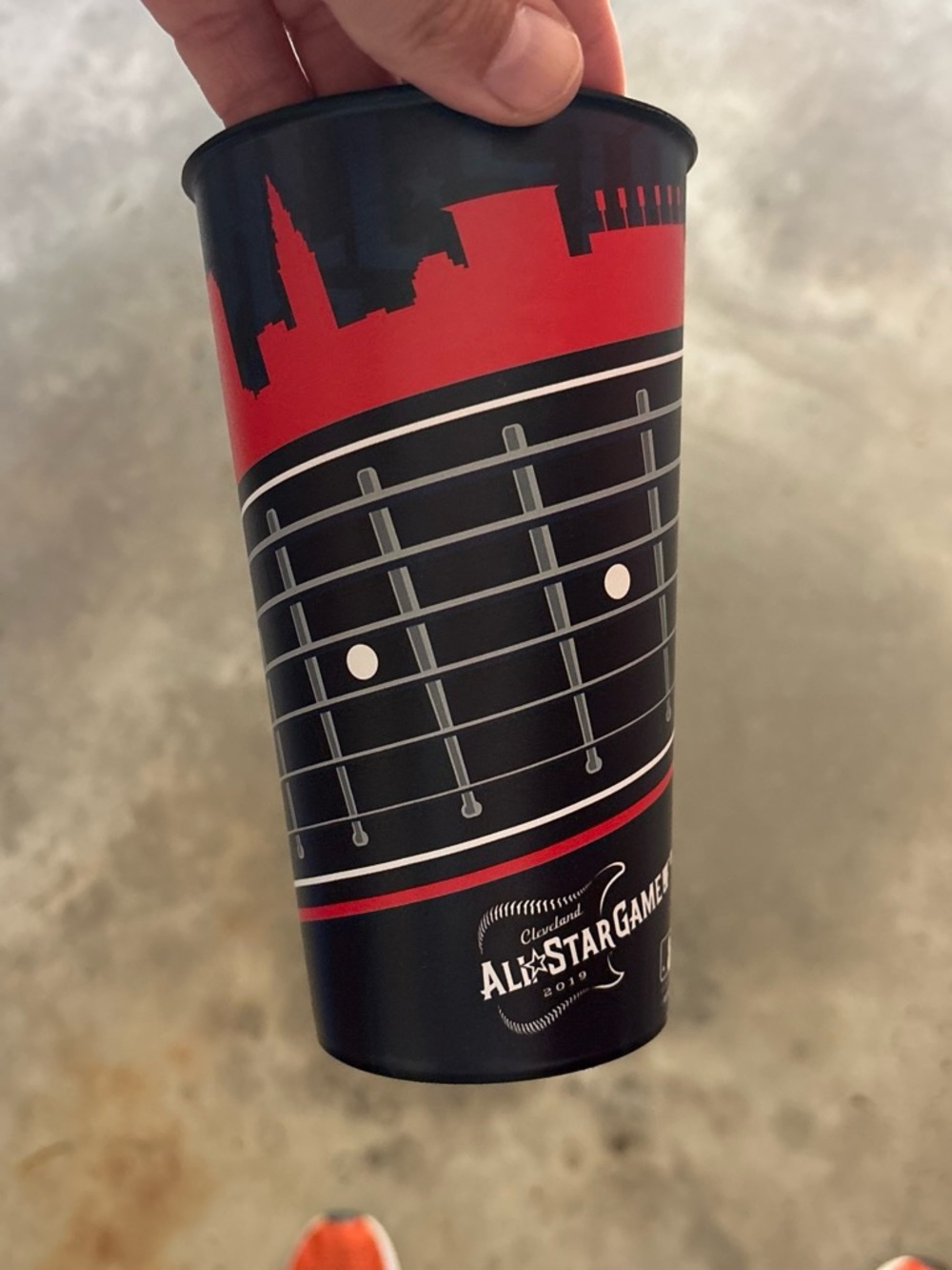 2019 Cleveland all star game Stadium Guitar Design Portable Cup - Black & Re